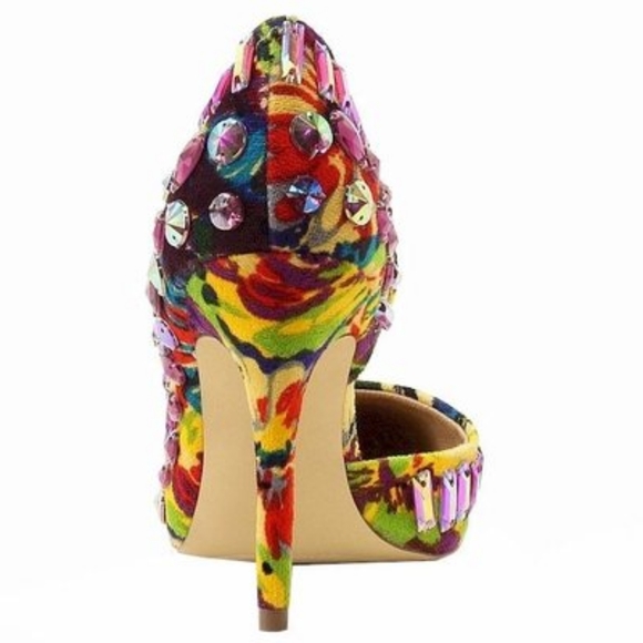 Steve Madden Multicolor Embellished Rhinestones pumps heels sz.7.5 - Picture 5 of 13